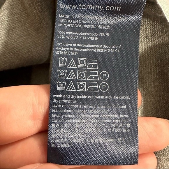 Tommy Hilfiger Grey V-Neck Sweater Size Medium - Picture 9 of 10